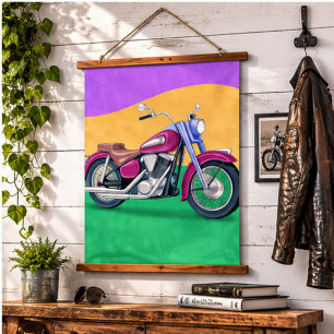 Classic Steel Motorcycle Eternal Freedom Vintage  Hanging Tapestry
