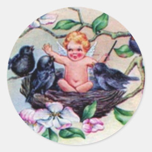 CLASSIC STICKER RETRO CUPID FOR Valentine's Day