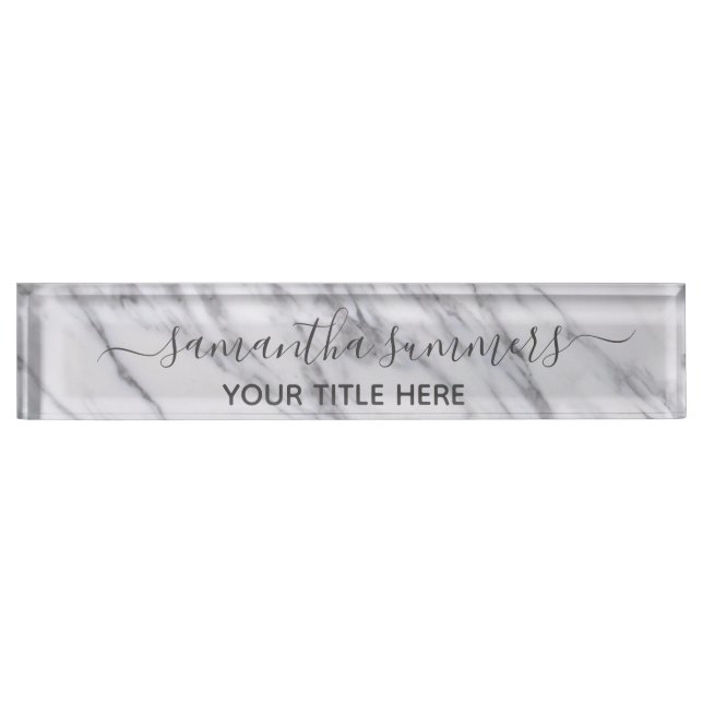 Classic Stone Marble Handwritten Calligraphy Nameplate (Front)