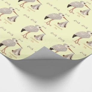 Classic Stork (Neutral) 2 (Baby Shower) Wrapping Paper