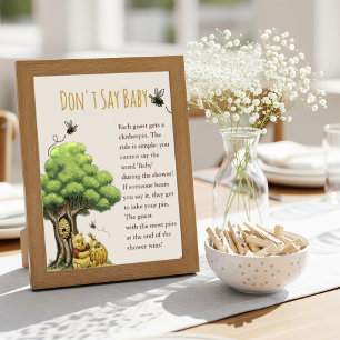 Classic Storybook Bear "Don't Say Baby" Baby  Poster