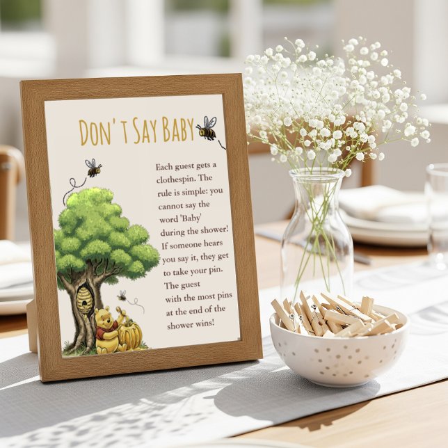 Classic Storybook Bear "Don't Say Baby" Baby  Poster (Creator Uploaded)
