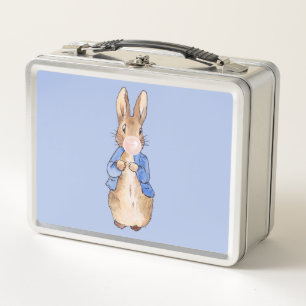 Classic storybook rabbit blowing bubble gum metal lunch box