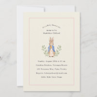 Classic Storybook Rabbit Pink Vintage Baby Shower