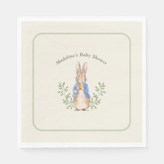 Classic Storybook Rabbit Sage Vintage Baby Shower Napkin