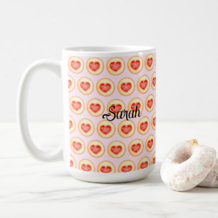 Classic Strawberry Heart Thumbprint Cookies Coffee Mug