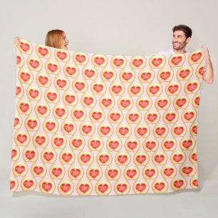Classic Strawberry Heart Thumbprint Cookies Fleece Blanket