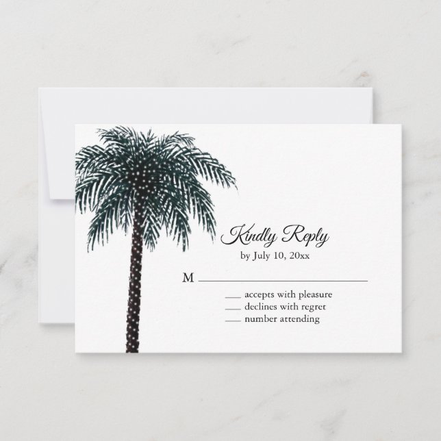 Classic String Lights Palm Tree RSVP (Front)