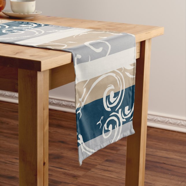 Classic Stripe and Swirl Table Runner (In Situ)