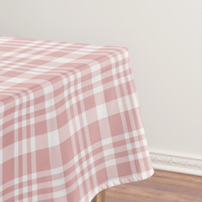 Classic Stripe Blush Pink and White    Tablecloth (In Situ)