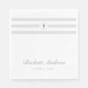 Classic Stripe Christening and Baptism Napkin