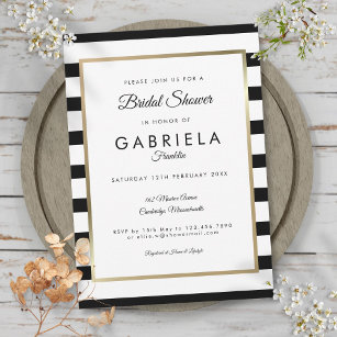 Classic Stripe Wedding Bridal Shower Invitation