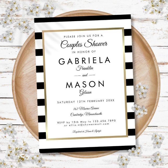 Classic Stripe Wedding Couples Shower Invitation (Classic Stripe Wedding Couples Shower Invitation)