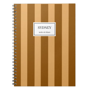Classic Striped Notebook Custom Name Journal 