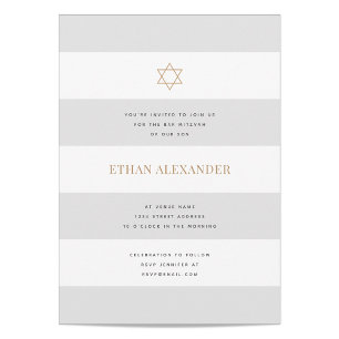Classic Stripes Bar Mitzvah Invitation