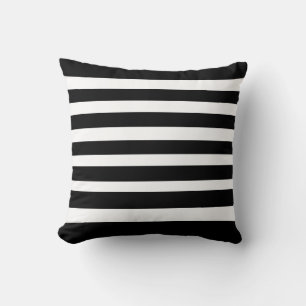 Classic Stripes Black and White Throw Pillow
