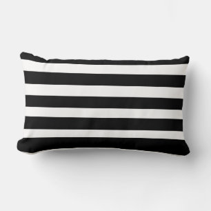 Classic Stripes Black and White Throw Pillow