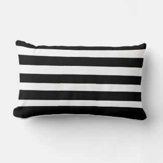 Classic Stripes Black and White Throw Pillow