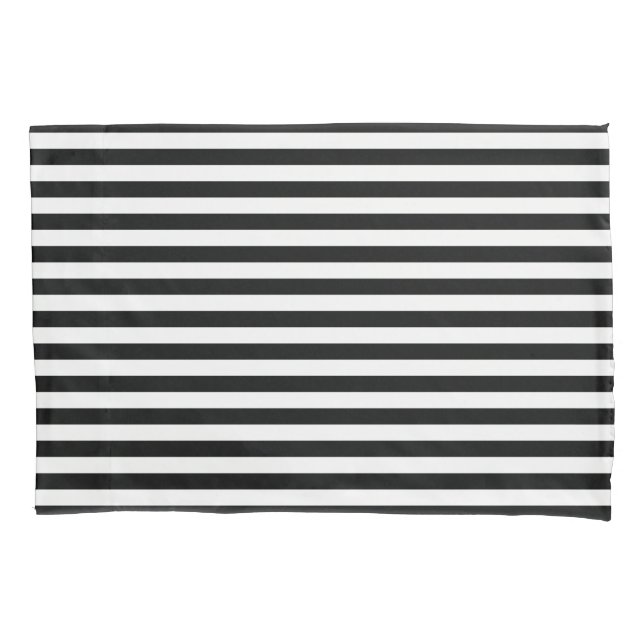Classic Stripes Black & White Pillowcase (Front)