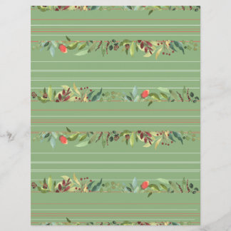 Classic Stripes, Flowers and Foliage Paper Sheet