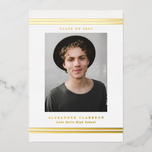 Classic Stripes Modern Photo Graduation Party