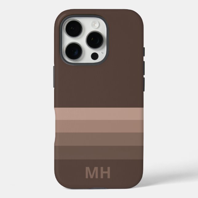 Classic Stripes Monogram iPhone 16 Pro Case (Back)