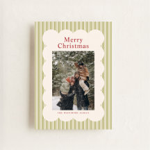 Classic Stripes Photo Holiday Card