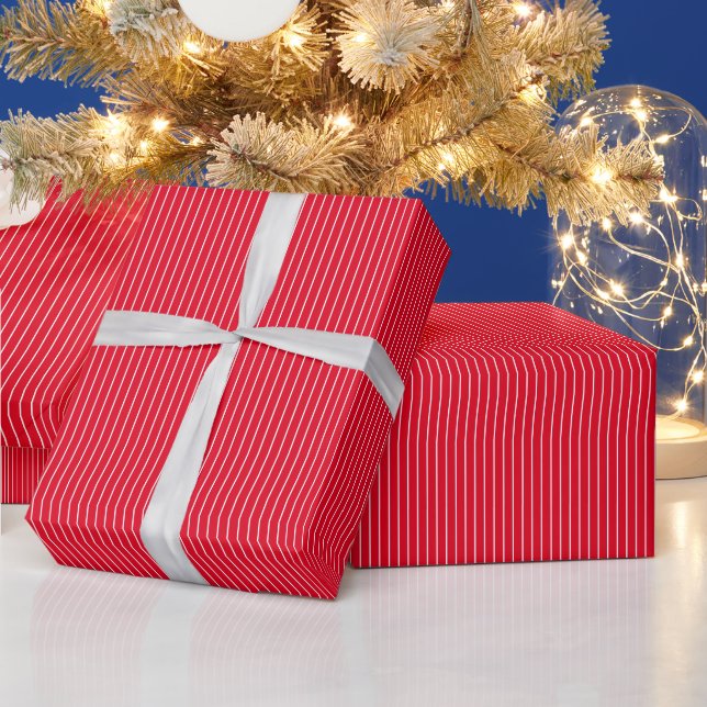 Classic Stripes Red and White Wrapping Paper (Holidays)