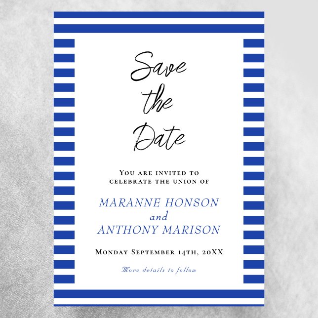 Classic Stripes Save the Date Invitation (Creator Uploaded)