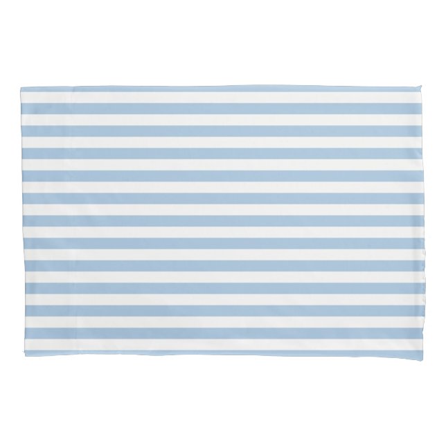 Classic Stripes Soft Blue Pillowcase (Front)