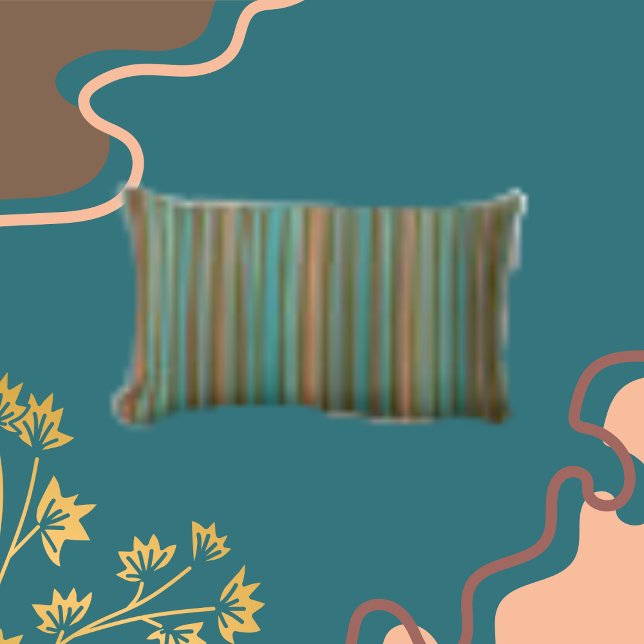 Classic Stripes Teal Clay Shades Brown Lumbar Cushion (Creator Uploaded)