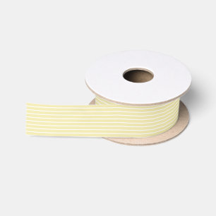 Classic Stripes White - Butter Yellow Satin Ribbon