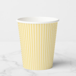 Classic Stripes White - Canary Yellow Paper Cups