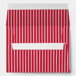 Classic Stripes White - Cherry Red Envelope