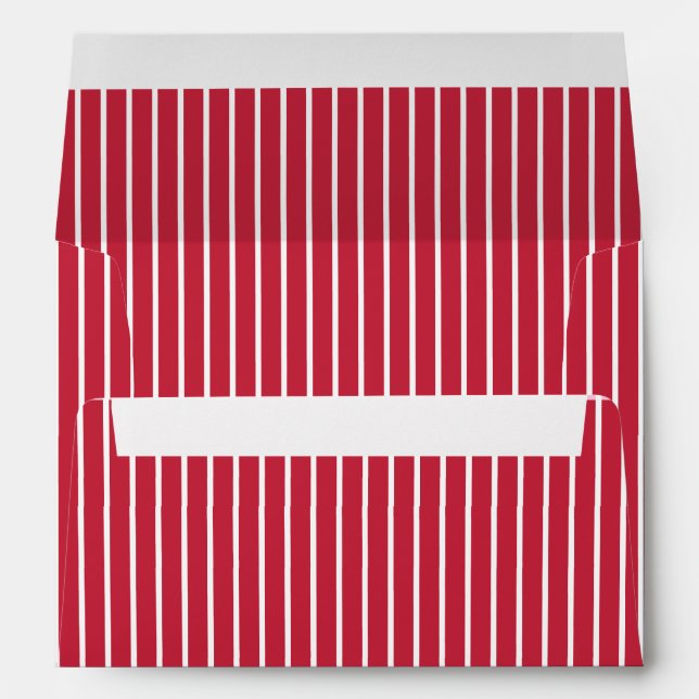 Classic Stripes White - Cherry Red Envelope (Back (Bottom))