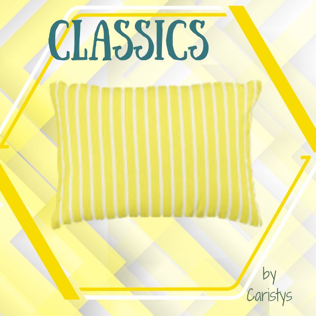 Classic Stripes Yellow and White  Accent Pillow (Creator Uploaded)