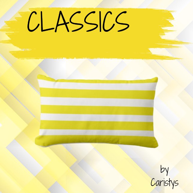 Classic Stripes Yellow and White Throw Pillow (Creator Uploaded)
