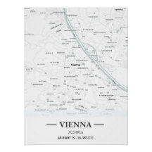 Classic style city map of Vienna, Austria