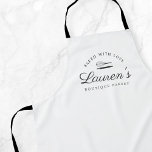 Classic Style Home Bakery Logo Apron<br><div class="desc">Custom-designed bakery apron featuring classic style bakery logo with modern black and white design.</div>