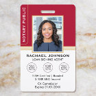 Classic Style Notary Signing Agent ID Red Gold