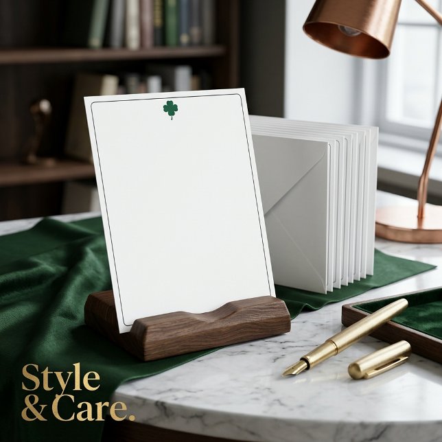Classic Style Note Card with Four Leaf Clover Mark (Classic Style Note Card with Four Leaf Clover Mark)