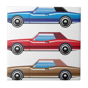 Classic style old vehicle vector clip-art tile