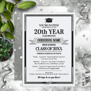 Classic Style School Colors Class Reunion Invitation