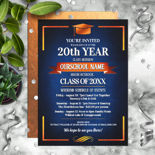 Classic Style School Colours Class Reunion Invitation