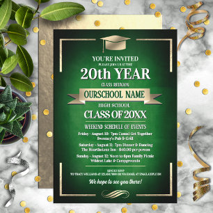 Classic Style School Colours Class Reunion Invitation