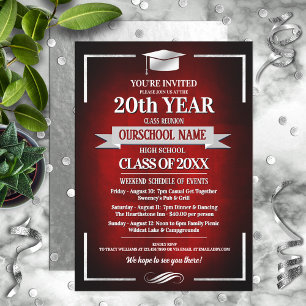Classic Style School Colours Class Reunion Invitation