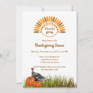Classic Style Thanksgiving Dinner Invitation
