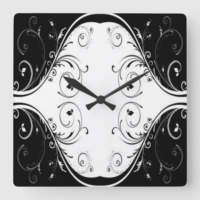 Classic Styles Scrollwork Square Wall Clock (Front)