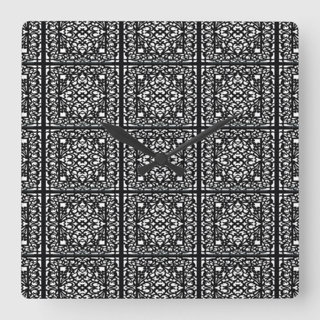 Classic Styles Scrollwork Square Wall Clock (Front)