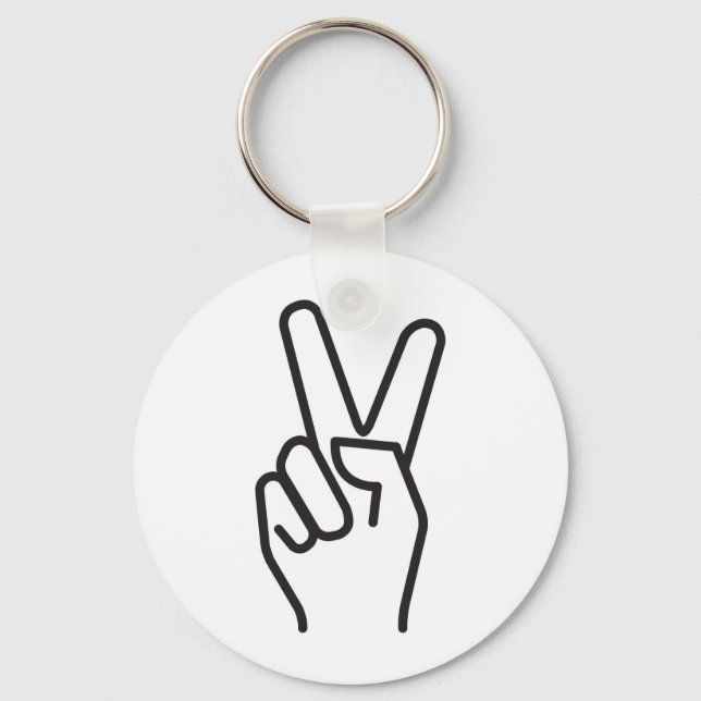 classic stylised victory sign key ring (Front)